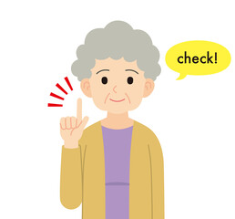 説明するシニア女性＿線なし