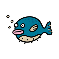 mackerel hand drawn. simple and cute illustrations in vector design