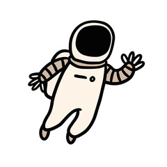 astronaut hand drawn. simple and cute illustrations in vector design