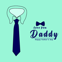 Fathers day simple Background With Tie illustration Design