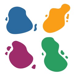 4 shape abstract painting art vector collection. Hand drawn 4 color with all shape art design.