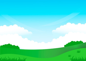 Obraz premium Mountain forest layout design. Banner with natural elements. Artistic landscape template. Illustration of natural landscape. Natural landscape background. Vector illustration of a meadow.