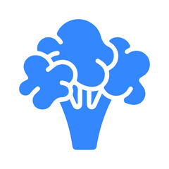 Cauliflower, vegetable icon. Blue color design.