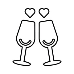 Celebration, cheers outline icon. Line art vector.