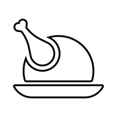 Chicken, food, wings line icon. Outline vector.