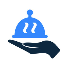 Cloche, food, hand icon. Simple editable vector design isolated on a white background.