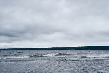 waves on the lake mjøsa in spring