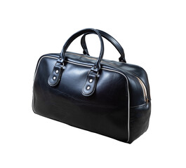 Retro Vintage Leather Bag on White Background. File with Clipping Path.