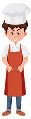 Male chef in red apron