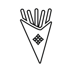 Fat, fries, frying outline icon. Line art vector.