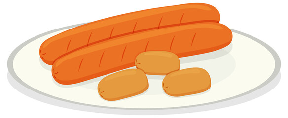 Sausage on white plate