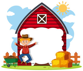 Barn house banner with farm theme