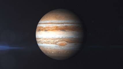 Planet Jupiter in space rotating	