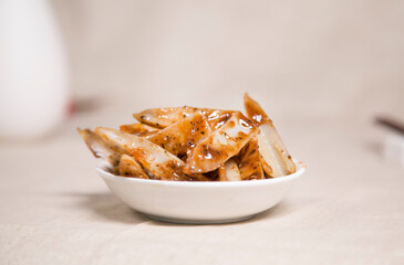Delicious food in a tin foil box