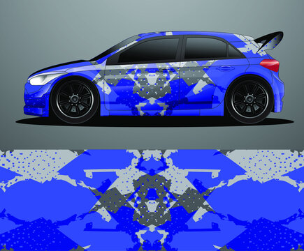 Rally car decal graphic wrap vector, abstract background