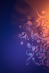 Flying music notes. Abstract background structure. Chaotic falling music note elements. 3D rendering © CROCOTHERY