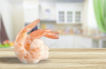 Fresh shrimp tails. Raw headless prawn, pacific shrimp,cooked tiger prawns, seafood