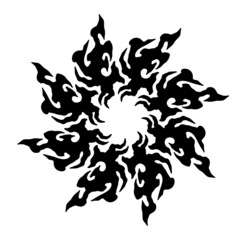 Ornamental element, fire ball, tattoo black desain