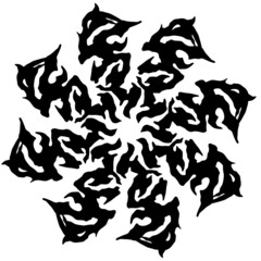 Ornamental element, fire ball, tattoo black desain