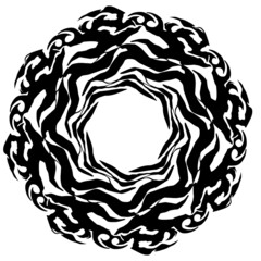 Ornamental element, fire ball, tattoo black desain