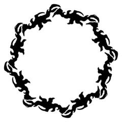 Ornamental element, fire ball, tattoo black desain