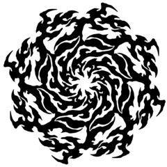 Fototapeta premium Fire ball ornamental tattoo patterns