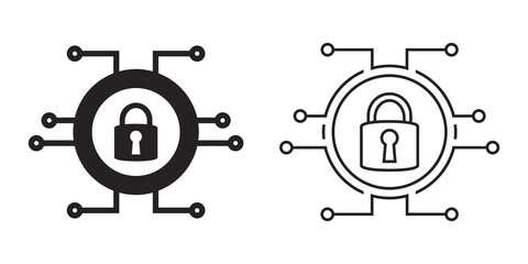 Cyber security icon stock vector for graphic design, logo, web site, social media, mobile app, ui illustration 