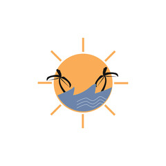 Sunset icon design vector illustration template