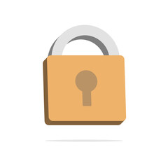 3d padlock concept in minimal cartoon style