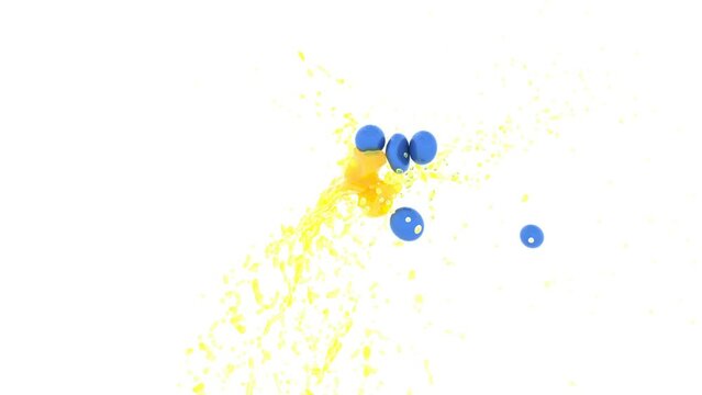Orange drop splash Fluid art liquid drop falling super slow motion 1000 fps 4k