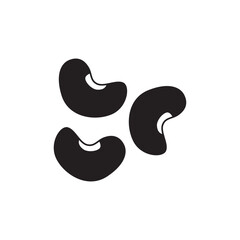 Beans seeds icon in black flat glyph, filled style isolated on white background