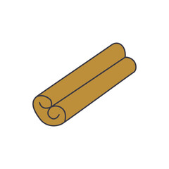 cinnamon icon in color, isolated on white background 