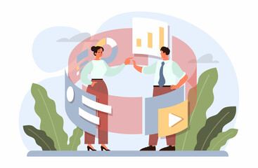 Conflict concept. Business controversy or disagreement. Communicative