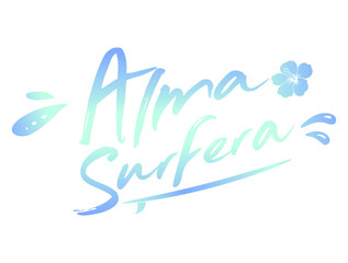 Alma surfera, soul surf, lettering castellano caligrafía moderna, surf, surfer, verano, alma, estilo de vida, logo, verano