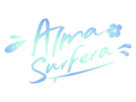 Alma surfera, soul surf, lettering castellano caligraf&iacute;a moderna, surf, surfer, verano, alma, estilo de vida, logo, verano