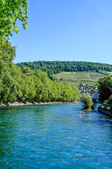 Stadt Baden, Limmat, Fluss, Limmatufer, Altstadt, Stadt, Limmattal, Aargau, Schweiz, Sommer