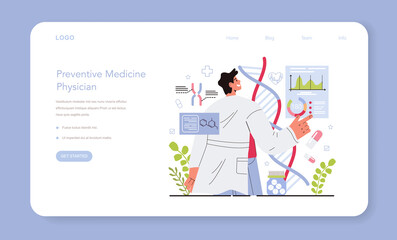 Obraz na płótnie Canvas Preventive medicine web banner or landing page. Annual medical exam