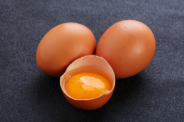 Fresh chicken Eggs with yolk