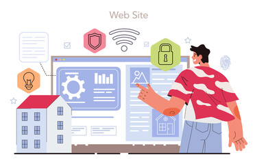 Smart home online service or platform. Idea of wireless technology