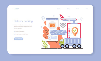 Smart logistics technologies web banner or landing page. Idea of modern