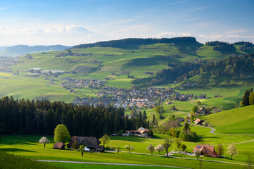 Zäziwil in Emmental on a beautiful spring evening