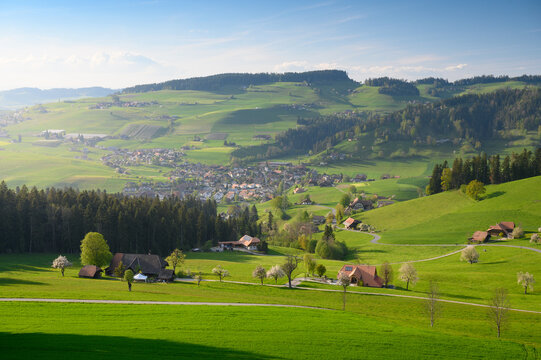 Zäziwil in Emmental on a beautiful spring evening © schame87
