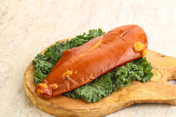 Smoked chicken breast for snack