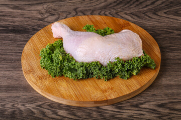 Raw chicken leg for cooking