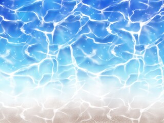 Obraz premium 鮮やかな青色の海イメージの背景 ラスター素材