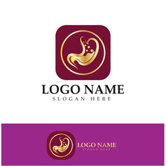 Stomach Health Logo vector illustration design - creative Gastroenterology Healthy Logo element icon, Stomach healthcare icon vector template