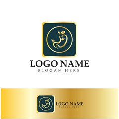 Stomach Health Logo vector illustration design - creative Gastroenterology Healthy Logo element icon, Stomach healthcare icon vector template