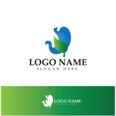 Stomach Health Logo vector illustration design - creative Gastroenterology Healthy Logo element icon, Stomach healthcare icon vector template