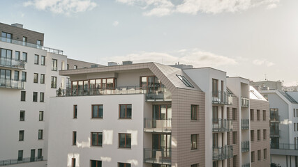 Beautiful modern residential building in the city.