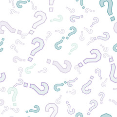 Quiz seamless pattern. Question marks, doubt, faq